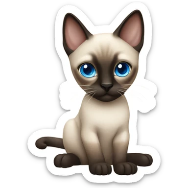 siamese cat blue eyes sticker