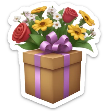 Gift and flowers sticker