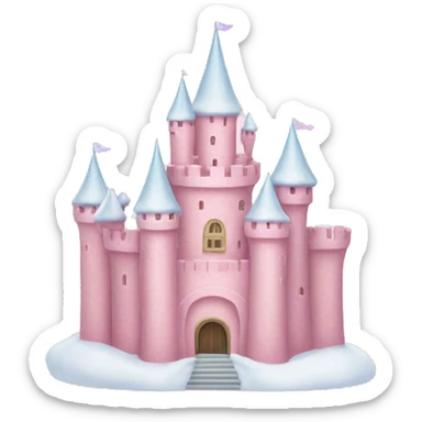 pastel pink snow castle sticker