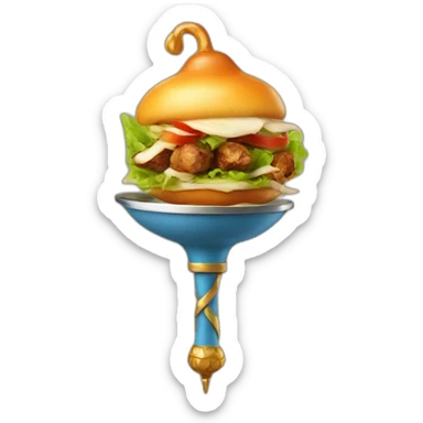 kebab out of a genie's lamp sticker