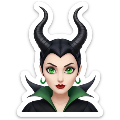 Maleficent villain with horns sticker