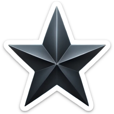Black star over dark blue background. sticker