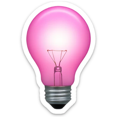 Pink light bulb sticker