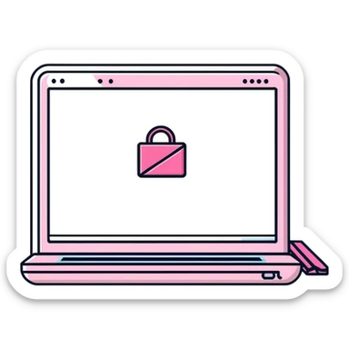 Pink Web browser on a computer sticker
