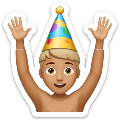 A person with the arms opened like the celebration of bellingham sticker