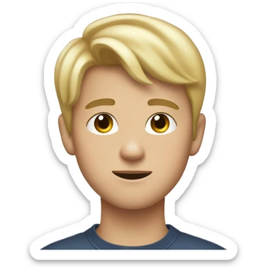 Blonde teen boy with medium short hair,having heart eyes looking to the camera sticker