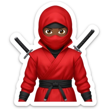 black skin ninja red clothes sticker