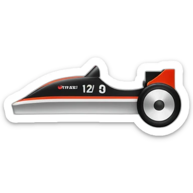 F1 car with a mustach sticker