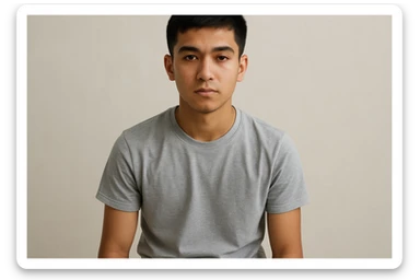 16 17 yoshli uzbek bolasini tasvirlab ber hech qanday milliy kiyimlarsiz sticker