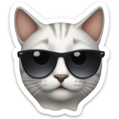 Cat with sunglasses sticker