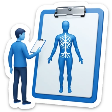 clipboard with a person silhouette and a neural network symbol sticker