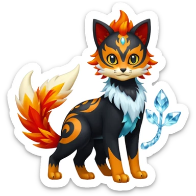Liepard-Amaura-Litten-Sprigatito-Pokémon-fusion-creature (full body) sticker