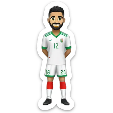 I want an emoji of the player Riyad Mahrez holding the African Cup2024 He wears the Algerian national team uniform sticker