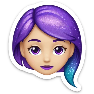 Glitter Roxo e Ciano Seta para direita sticker