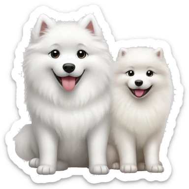 Samoyed and baby gorl sticker
