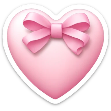 Light Pink heart with bow sticker