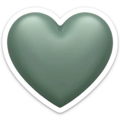 Grayish green color heart sticker