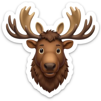 Moose head and body sticker