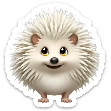 Hedgehog white creamy quills DIFFERENT COLORED EARS sticker