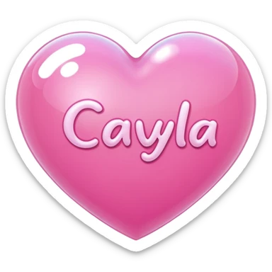 A Pink heart with a name Cayla inside it sticker