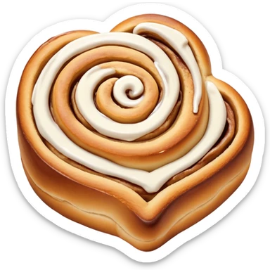 cinnamon roll with a heart cut out sticker