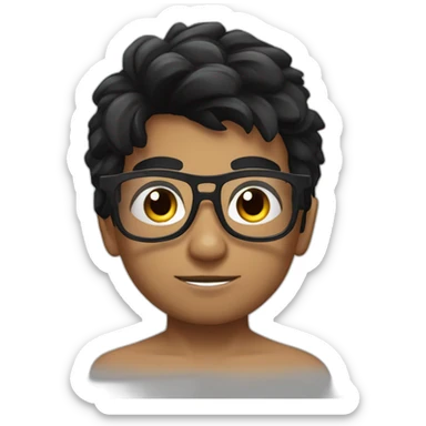 Boy Sri lankan MMA fighter with glases black hair sticker