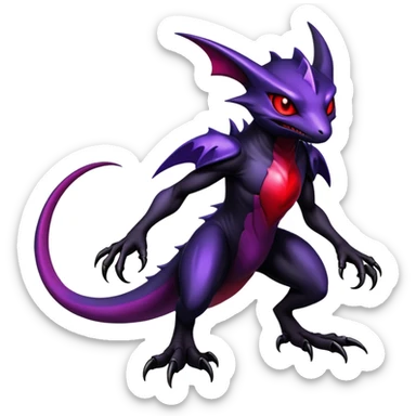 Shiny Epic Badass Gothic Dark Noibat-Salandit-Darkrai-Hybrid (full body) sticker