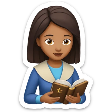 Crea una mujer  leyendo una biblia  sticker