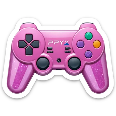 glittery pink 90s retro playstation console sticker