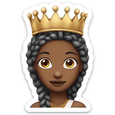 Pretty african american woman with braids and crown sticker