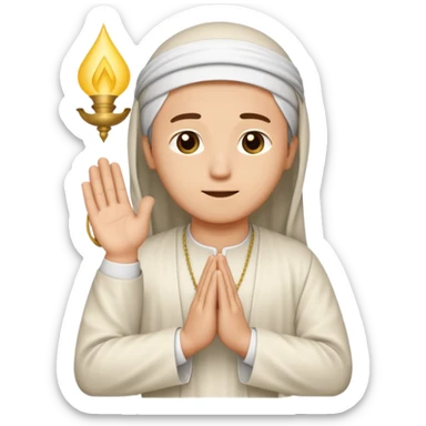 Make a person praying in Islam religion make it a sideways facing 2d emoji sticker