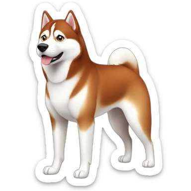 Red Siberian husky full body sticker