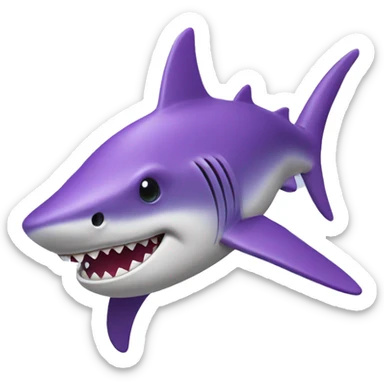 Purple shark with a crown sticker