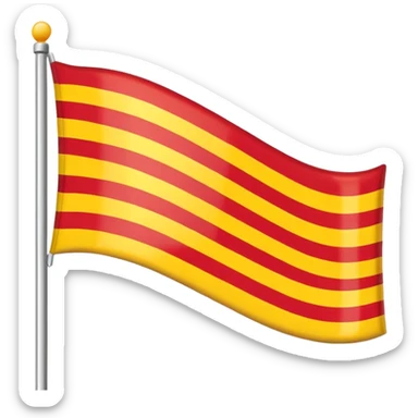 Flag with yellow on top and red on bottom sticker