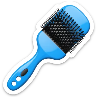 blue hairbrush with bristles sticker
