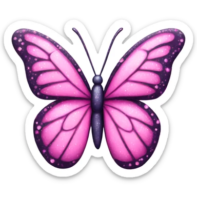 pink sparkle butterfly sticker
