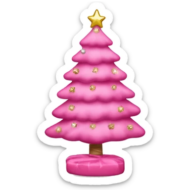 Coquette pink Christmas tree sticker