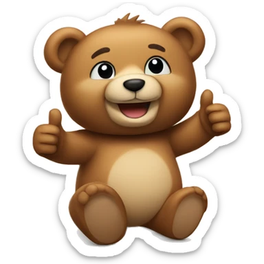teddy bear giving a thumbs up sticker