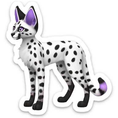 Epic Edgy Black White Purple ethereal Serval-Fionbri full body sticker