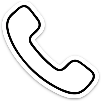 black and white, icon of telephone, minimalistic, thin black border outlines, the design uses thin black outlines for a clean and modern look, white background. c0!0r
 sticker
