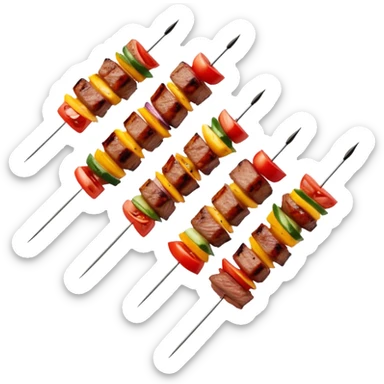 grilled meat skewers. sticker