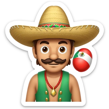 mexican mario bros with a sombrero  sticker