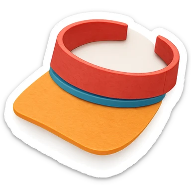 simple and colorful sun visor with paper-craft style sticker