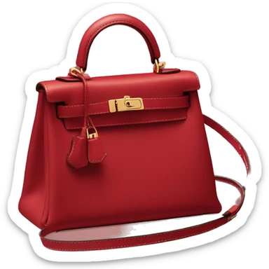 Mini Kelly bag (Hermes) cherry red color sticker