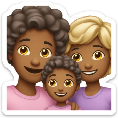 Happy gay family with children sticker