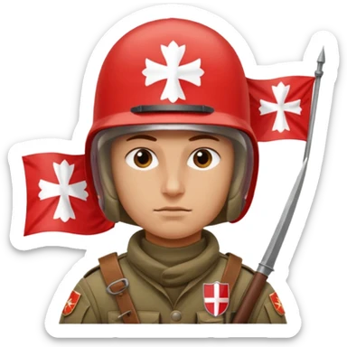 polish husaria miliatry unit, make him with a face like is the best fighter of all times with polish flag logo sticker