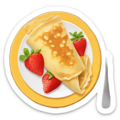 Crêpes bretonne dans une assiette avec des fraises  sticker