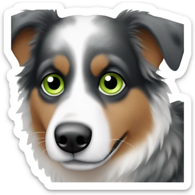 Mini Australian Shepherd, one blue eye, one green eye sticker