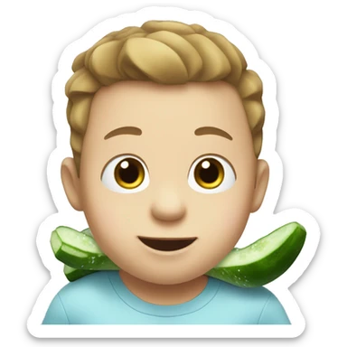 baby shark with a cucumber sticker