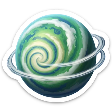 A planet as seen from space, similar to that of Arus from the cartoon Voltron. sticker